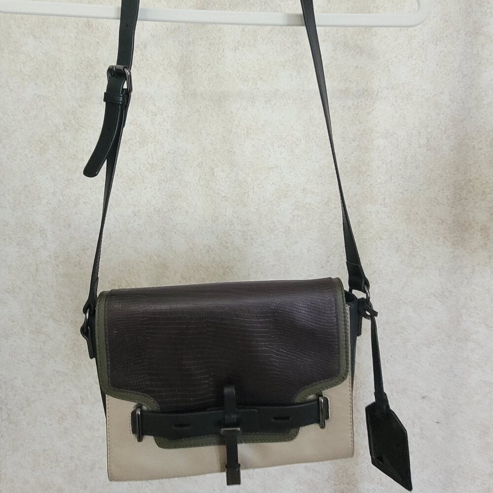 Vince Camuto Crossbody Bag Purse Brown Green Tan Fall Colors - Picture 2 of 15
